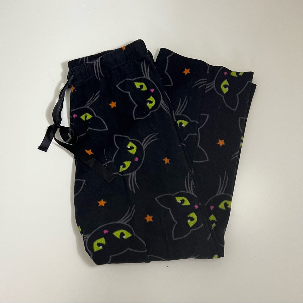 Black cat Halloween style pajamas pants